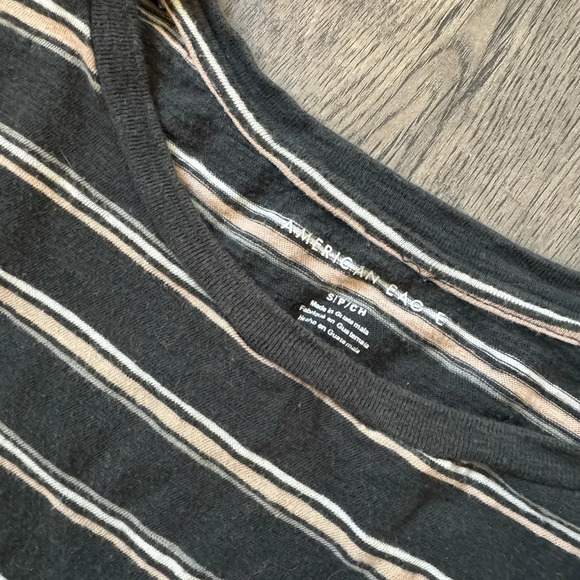 American Eagle Boxy Striped Crop Tee - Picture 3 of 3